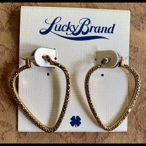 Lucky Brand heart hoop earrings